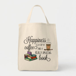 Geluk is een Koffiebeker en een geweldig boek Tote Bag