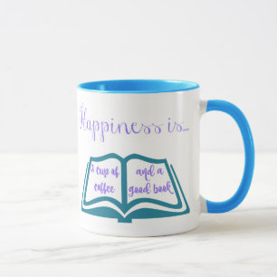 Geluk is een Koffiebeker en een goed boek Mok