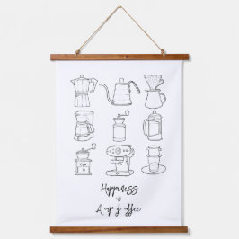 Geluk is een kop koffie hangend wandkleed