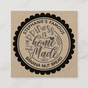 Geluk is een kraftpapier uit de homemade vierkante visitekaartje