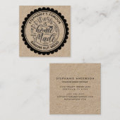 Geluk is een  kraftpapier uit de homemade vierkante visitekaartje (Voorkant / Achterkant)