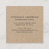 Geluk is een  kraftpapier uit de homemade vierkante visitekaartje (Achterkant)