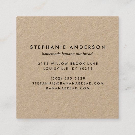 Geluk is een  kraftpapier uit de homemade vierkante visitekaartje (Achterkant)