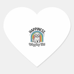 Geluk is een kwispelende staart Hondenliefhebber o Hart Sticker