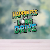 Geluk is een lange rit, golf acryl bord (Neutraal)