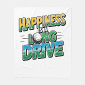 Geluk is een lange rit, golf fleece deken (Voorkant)