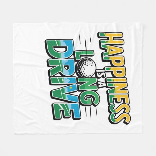 Geluk is een lange rit, golf fleece deken (Voorkant (Horizontaal))