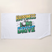 Geluk is een lange rit, golf strandlaken (Voorkant)