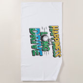 Geluk is een lange rit, golf strandlaken (Voorkant)