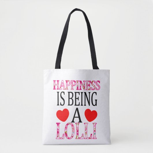 Geluk is een Lolli bloemige Mimi moeder zijn Tote Bag (Voorkant)