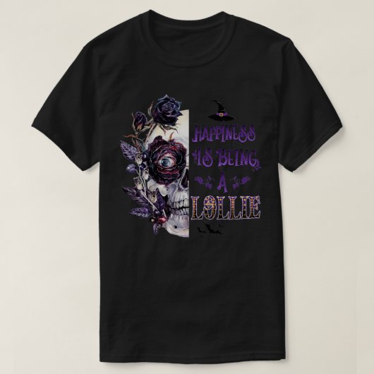 Geluk is een Lollie Skull Halloween T-shirt (Design voorkant)