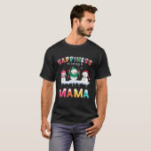 Geluk is een mama grappige Snowman-wijn Chris T-shirt (Voorkant volledig)