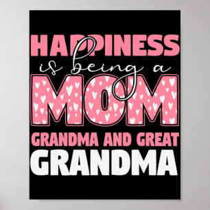 Geluk is een mama grootmoeder en geweldig poster