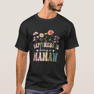 Geluk is een Mamaw Floral Design Mamaw Mot T-shirt