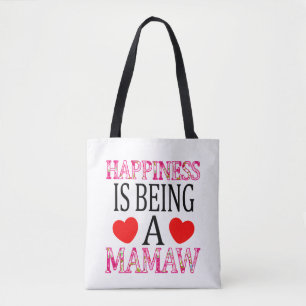 Geluk is een Mamaw Floral Mimi Moeder zijn Tote Bag