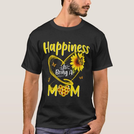 Geluk is een mamma zonnebloem Moeder-Dag Xm T-shirt (Voorkant)