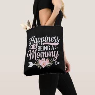 Geluk is een mammie zijn bloemige Moederdag Tote Bag