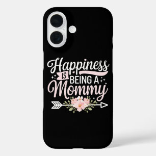 Geluk is een mammie zijn bloemrijke Moederdag iPhone 16 Hoesje