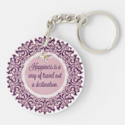 Geluk is een manier van reizen... sleutelhanger (Achterkant)