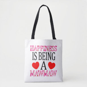 Geluk is een Mawmaw Floral Mimi Moeder zijn Tote Bag