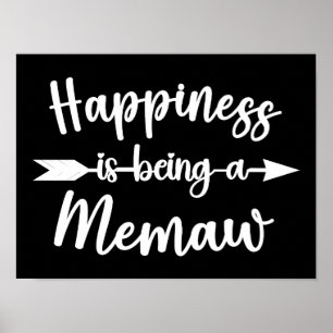 Geluk is een meid zijn, grappige oma moeders poster