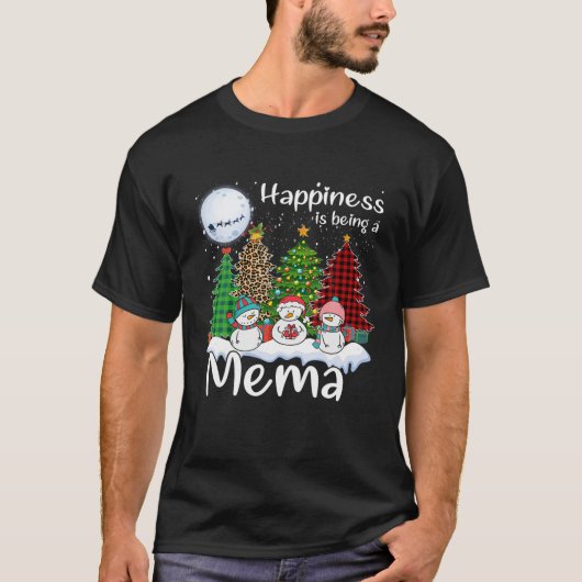 Geluk is een Mema kerstboomluipaard P T-shirt (Voorkant)