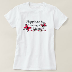 Geluk is een Memaw VLINDER T-shirt