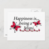 Geluk is een Mimi BUTTERFLY Briefkaart (Voorkant / Achterkant)