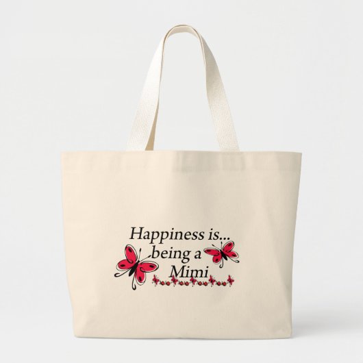 Geluk is een Mimi BUTTERFLY Grote Tote Bag (Voorkant)