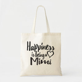 Geluk is een Mimi-hart Tote Bag