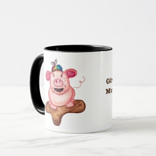 Geluk is een modder mok (Voorkant links)