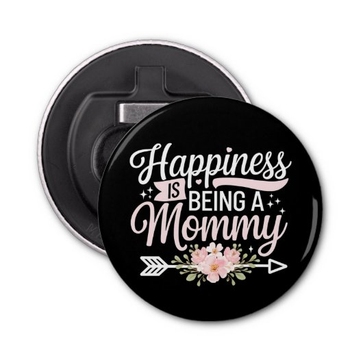 Geluk is een moederdag van mama zijn button flesopener (Voorkant)