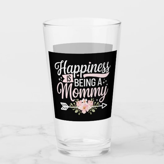 Geluk is een moederdag van mama zijn glas (Voorkant)