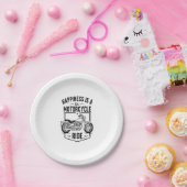 Geluk is een motorrit.jpg papieren bordje (Feest)