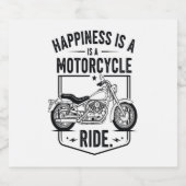 Geluk is een motorrit.jpg sparkling wijnetiket (Enkel label)