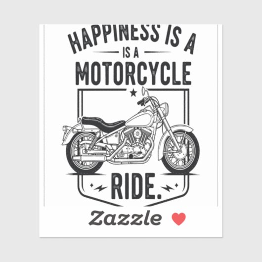 Geluk is een motorrit.jpg sticker (Vel)