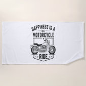 Geluk is een motorrit.jpg strandlaken (Voorkant)