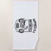 Geluk is een motorrit.jpg strandlaken (Voorkant)