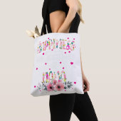 Geluk is een Nana Floral Mimi Moederdag zijn Tote Bag (Dichtbij)