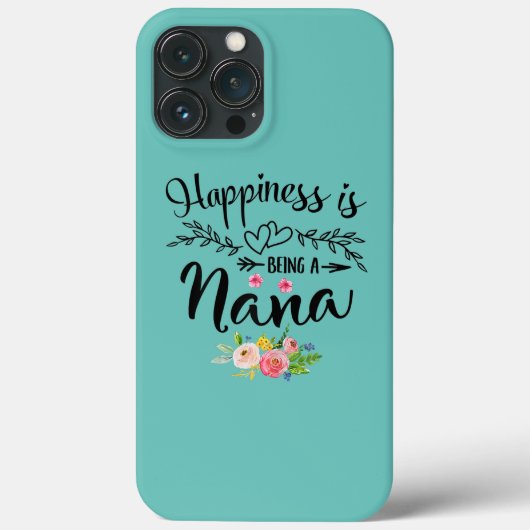Geluk is een Nana met een Floral Heart Case-Mate iPhone Case (Achterkant)