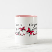 Geluk is een Nani BUTTERFLY Tweekleurige Koffiemok (Center)