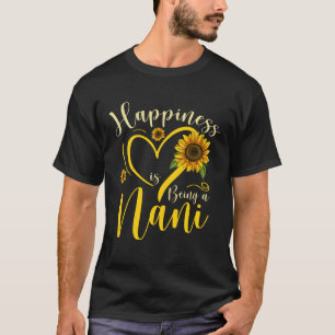 Geluk is een Nani zonnebloem Moederdag W zijn T-shirt