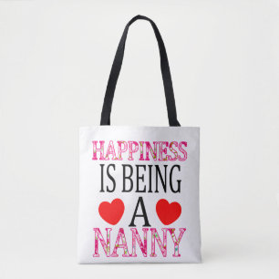 Geluk is een nanny bloemige Mimi-moeder zijn Tote Bag