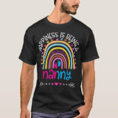Geluk is een nanny Rainbow-moederdag 20 T-shirt (Voorkant)