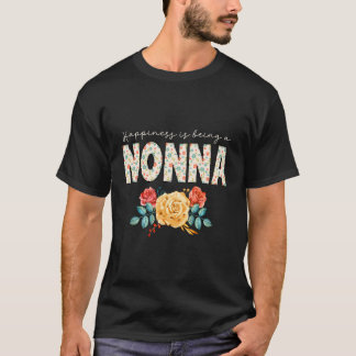 Geluk is een nonna bloemige oma zijn t-shirt