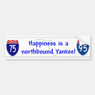 Geluk is een noordwaarts gelegen yankee bumpersticker