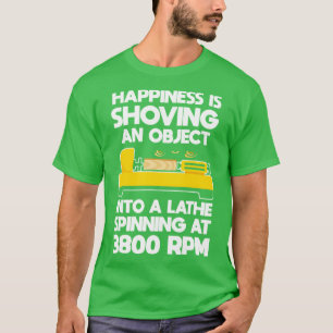 Geluk is een object in een draaibank spinni duwen t-shirt