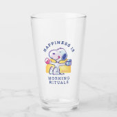 Geluk is een ochtendritueel glas (Voorkant)