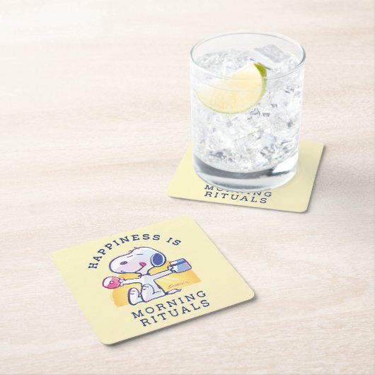 Geluk is een ochtendritueel kartonnen onderzetters (Insitu)