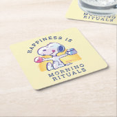 Geluk is een ochtendritueel kartonnen onderzetters (Schuin)